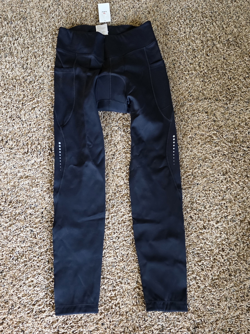 Baleaf Black High-Waist Performance Cycling Leggings with Reflective Accents